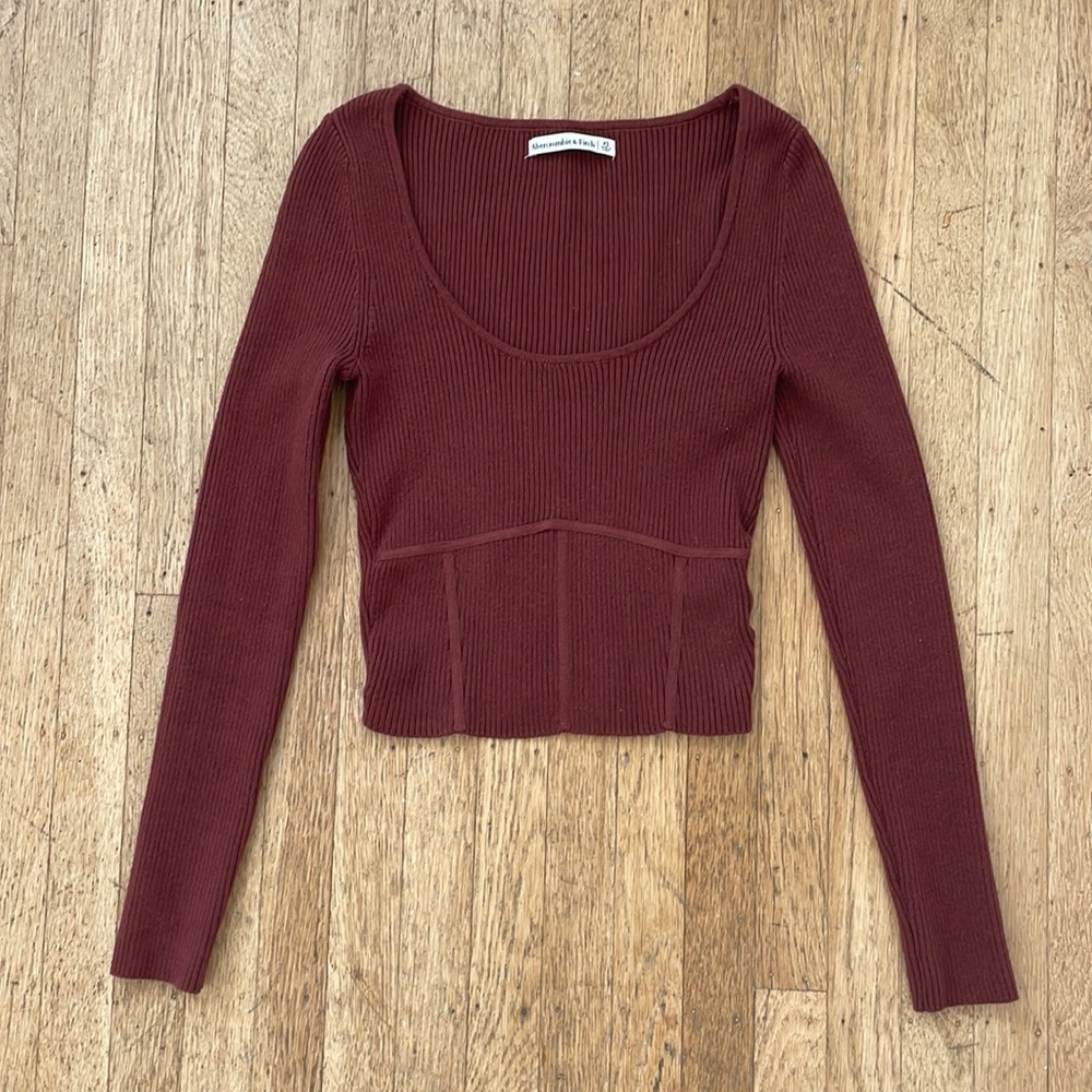 Abercrombie and Fitch brown corset sweater, super flattering, size xs, worn once